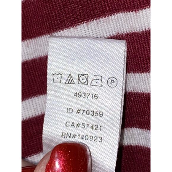 Loft Red Stripe Long Sleeve Tee With Decorative Red Buttons size Large - Picture 5 of 6